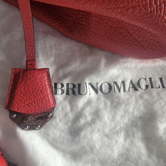 Brunomagli Small Leather Red Purse/ Bag - Picture 4 of 5
